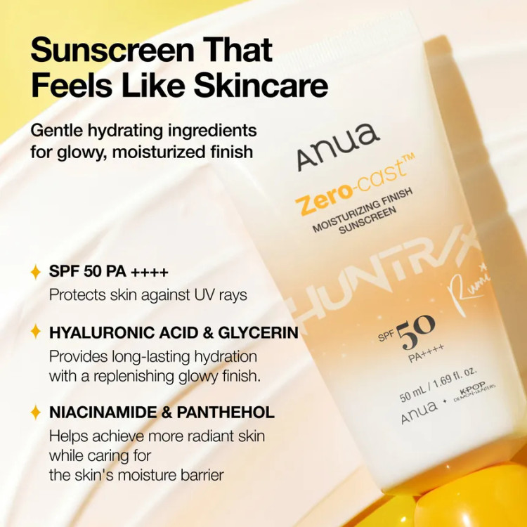 ضدآفتاب مرطوب کننده آنوا مدل زیرو-کست SPF50 حجم 50 میلی لیتر